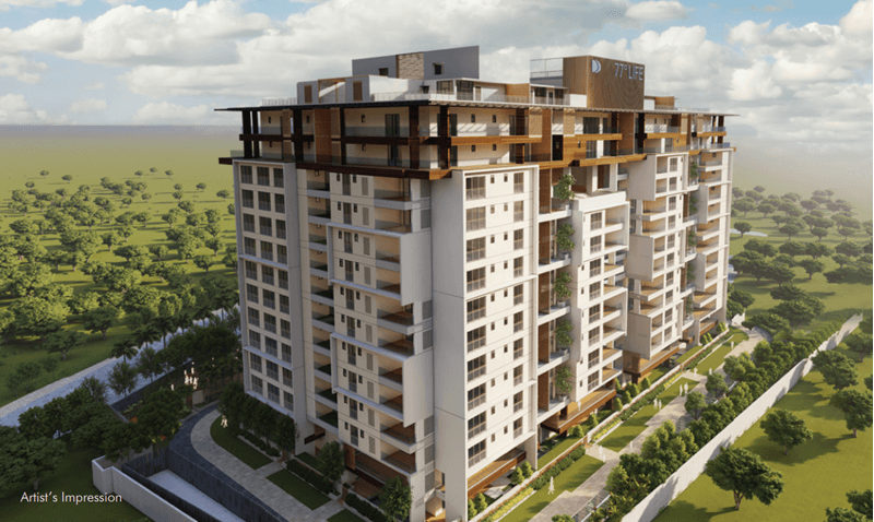 77Life artistic impression ariel view of building