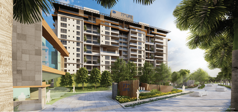 77Life artistic impression of front view of building